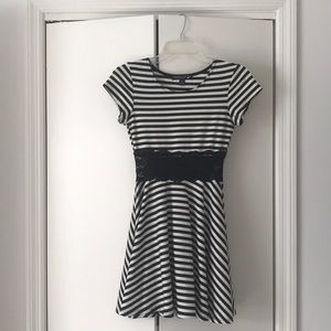 Living Doll black & white striped dress